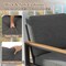 Set of 2 Patio Aluminum Frame Armchairs with Wood-Plastic Armrest and Comfortable Cushion Seat